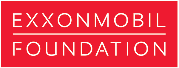 EXXON MOBIL FOUNDATION in white text with a red rectangular background
