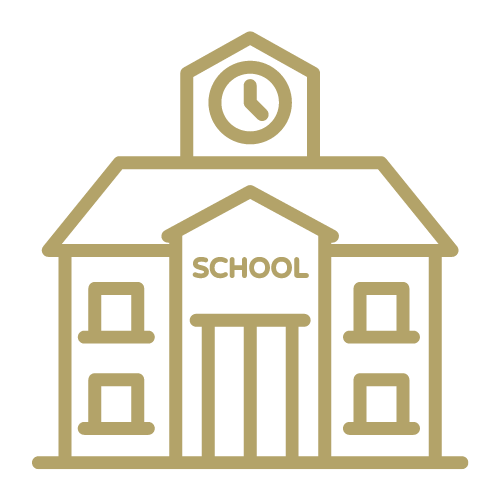 Icon graphic of a school
